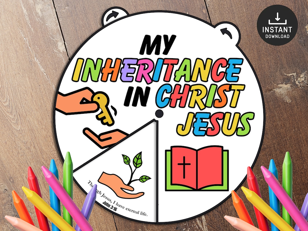 My Inheritance in Christ Jesus Coloring Wheel, Printable Bible Activity ...