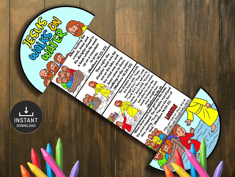 Jesus Walks on Water Bible Story Craft, Sunday School (digital Download ...