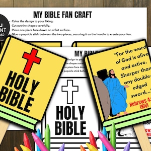 Bible Fan Craft, Sunday School Lessons, Coloring Bible Activity, Sunday School Craft, Sunday Activities, Holy Bible Craft, Kids Bible Lesson