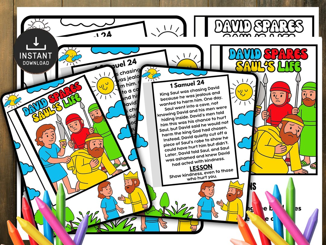 David Spares Saul s Life Bible Craft Kids Bible Lesson Sunday School 