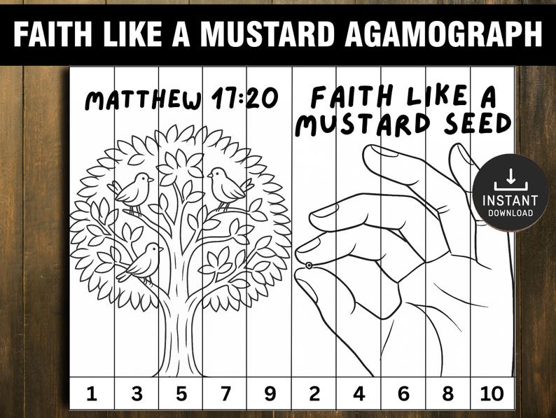 Faith Like a Mustard Seed Agamograph, Bible Story Craft, Bible Lesson ...