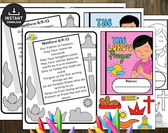 Lord's Prayer Mini Book: Kids Bible Lesson, Sunday School Activity (Digital Download)