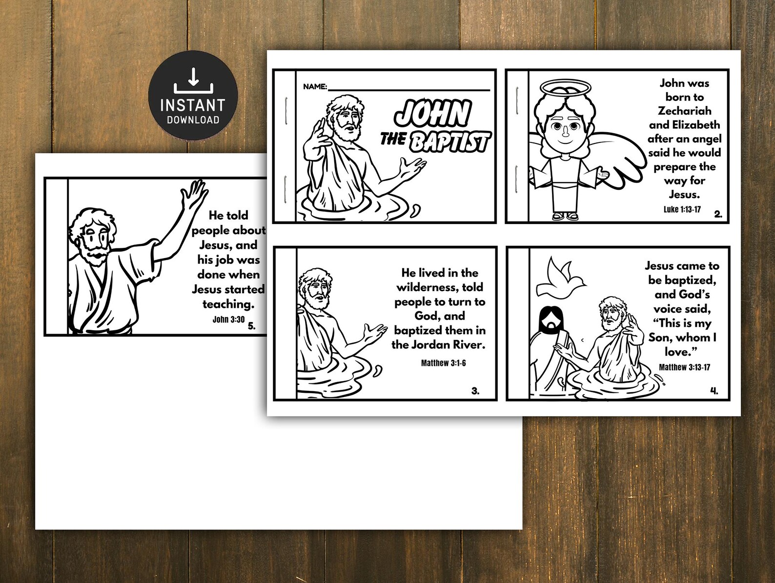 John the Baptist Mini Book, Bible Lesson Kids, Bible Lesson, Memory ...