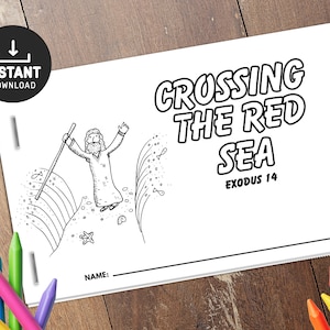 Crossing The Red Sea Mini Book, Sunday School Craft, Church Kids Activity, Sunday Activities, Kids Bible Lesson, Memory Game, Half Page Book