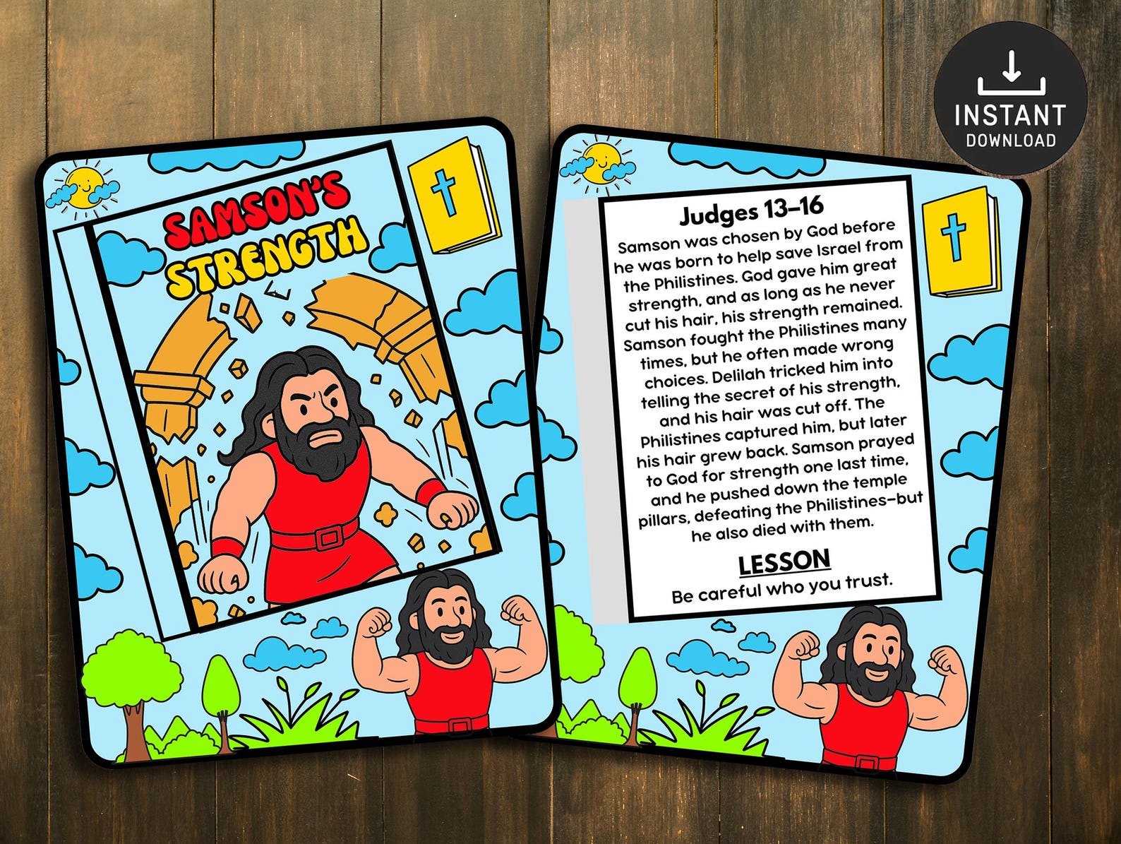 Samson Craft Kit Samson Strength Mini Book, Sunday School Craft, Bible Craft for Kids ...