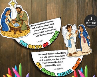 The Birth of Jesus, Mary Visited by the Angel Bible Craft for Kids, Sunday School, Church Activities