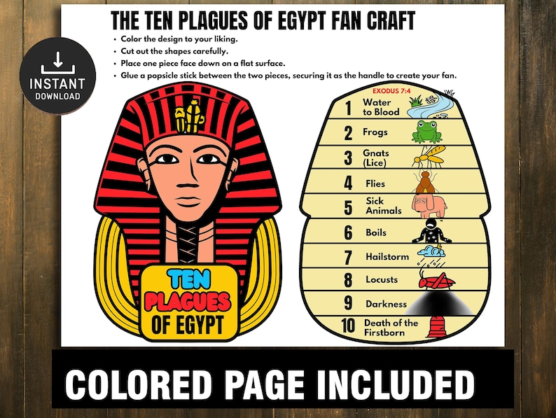 Ten Plagues of Egypt Fan Craft, Bible Story Craft for Kids, Sunday ...