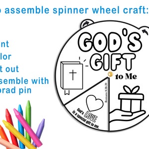 God's Gift to Me Coloring Wheel, Coloring Wheel, Bible Activity, Kids ...
