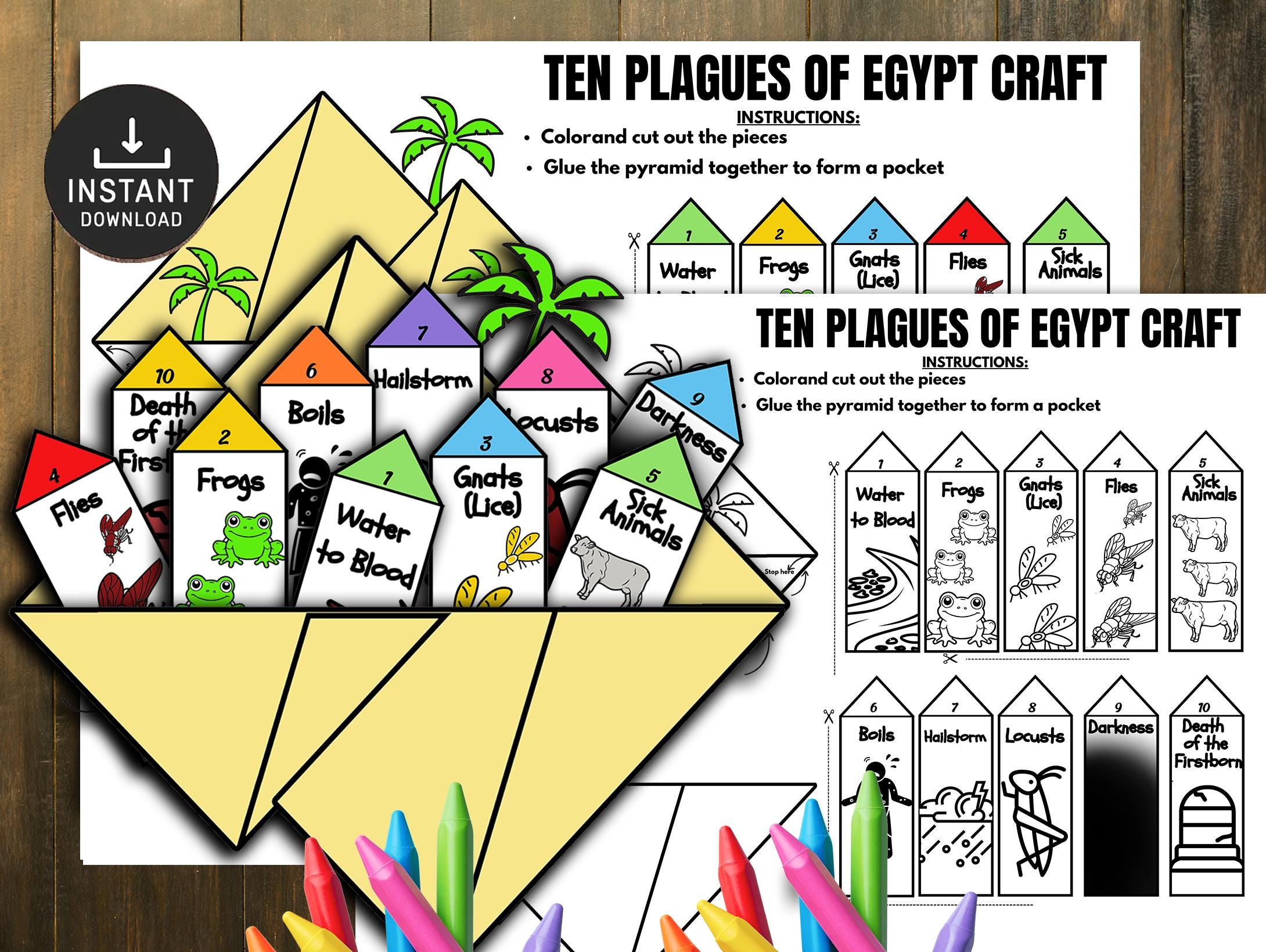 Ten Plagues of Egypt, Bible Story Craft for Kids, Sunday School Lesson ...