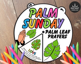 Palm Sunday Prayer coloring wheel, Lent Activity for Kids, palm Sunday craft, Catholic Lent Family Prayer, Coloring Wheel, Sunday School