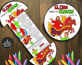 Elijah's Ascension Bible Story Craft, Sunday School Activity (Digital Download)