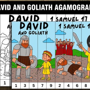 David and Goliath Agamograph, Bible Story Craft, Bible Lesson, Bible Craft, Sunday School Craft, Bible Story Activity, David and Goliath