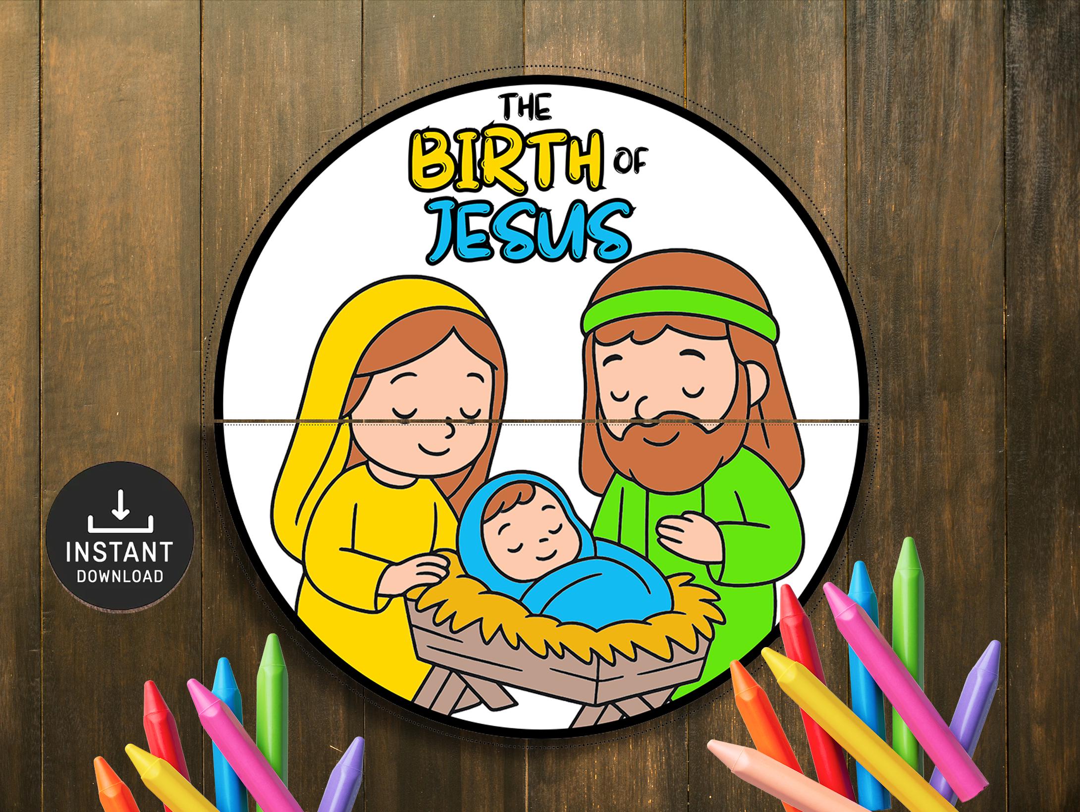 The Birth of Jesus Folding Surprise Bible Story Craft, Kids Bible ...