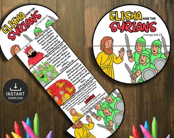 Elisha and the Syrians Bible Story Craft, Folding Surprise, Sunday School (Digital Download)