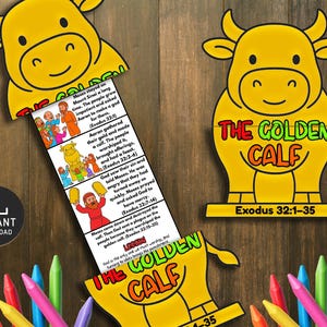 Moses und das goldene Kalb faltende Überraschung Bibelgeschichten-Handwerk, Bibellektion, Moses-Handwerk, Sonntagsschulhandwerk, Kirche-Aktivitäts-Kind, Mini-Buch