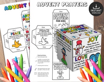 Advent prayers Coloring Cube, Bible Activity, Kids Bible Lesson, Memory Game, Sunday School, Coloring Wheel, Christmas prayers, Prayers