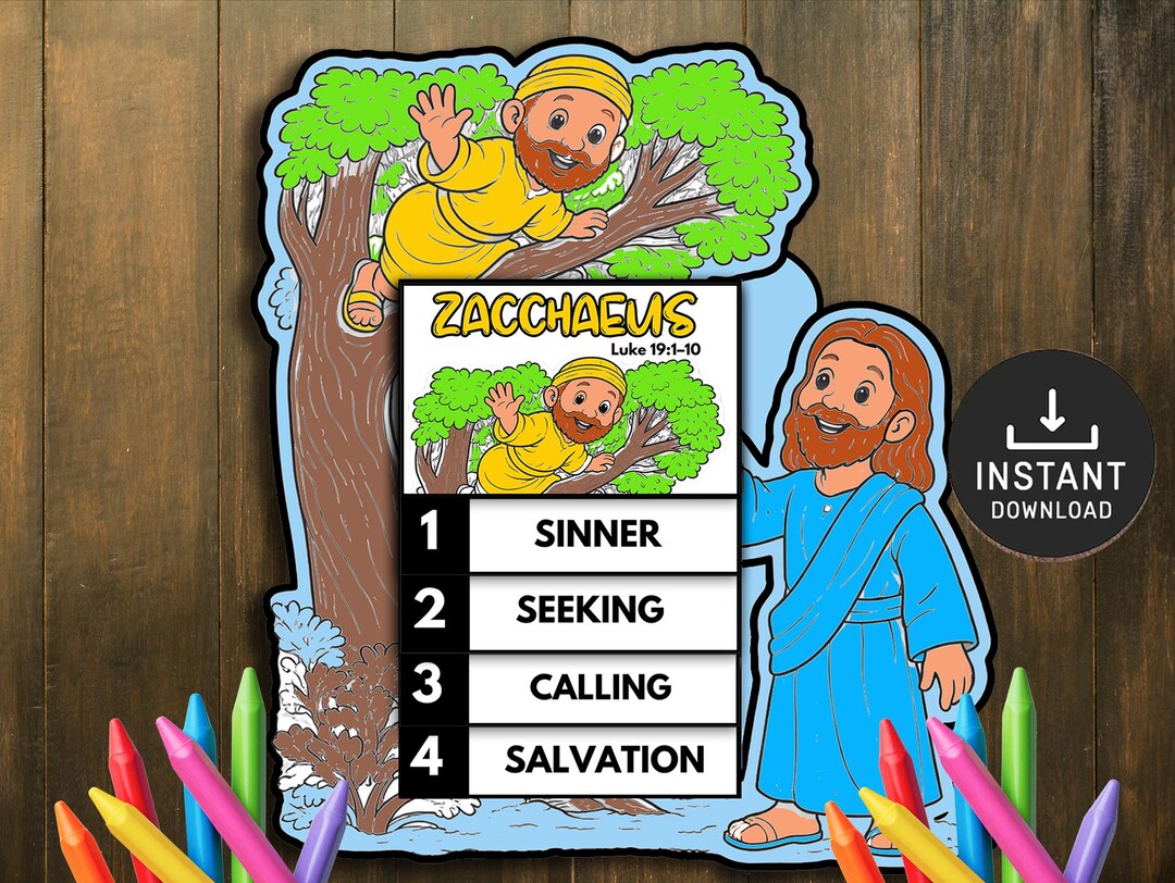 Zacchaeus Flipbook Bible Craft for Kids, Memory Game, Sunday School ...