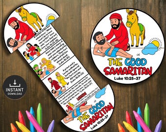 Good Samaritan Bible Story Craft, Folding Surprise, Sunday School (Digital Download)