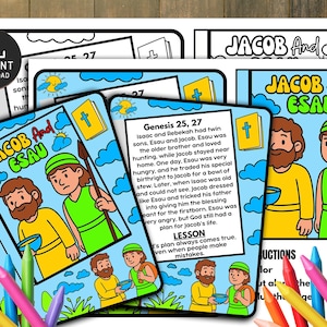 Jacob and Esau Bible Story Craft: Sunday School Activity (Digital Download)