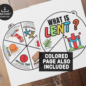 Lent Coloring Wheel, Lent Activity for Kids, Ash Wednesday Bible Study ...