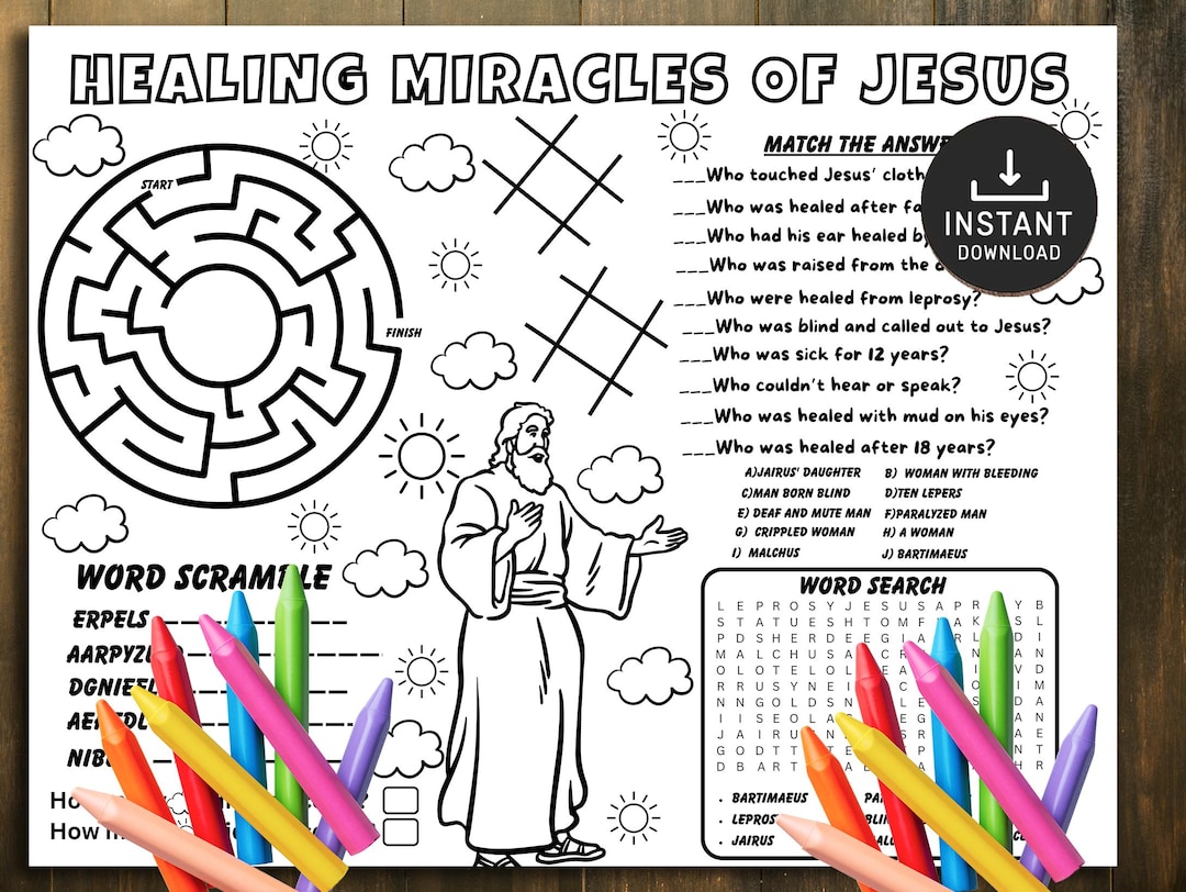 Healing Miracles of Jesus, Bible Activity, Sunday School Activities ...