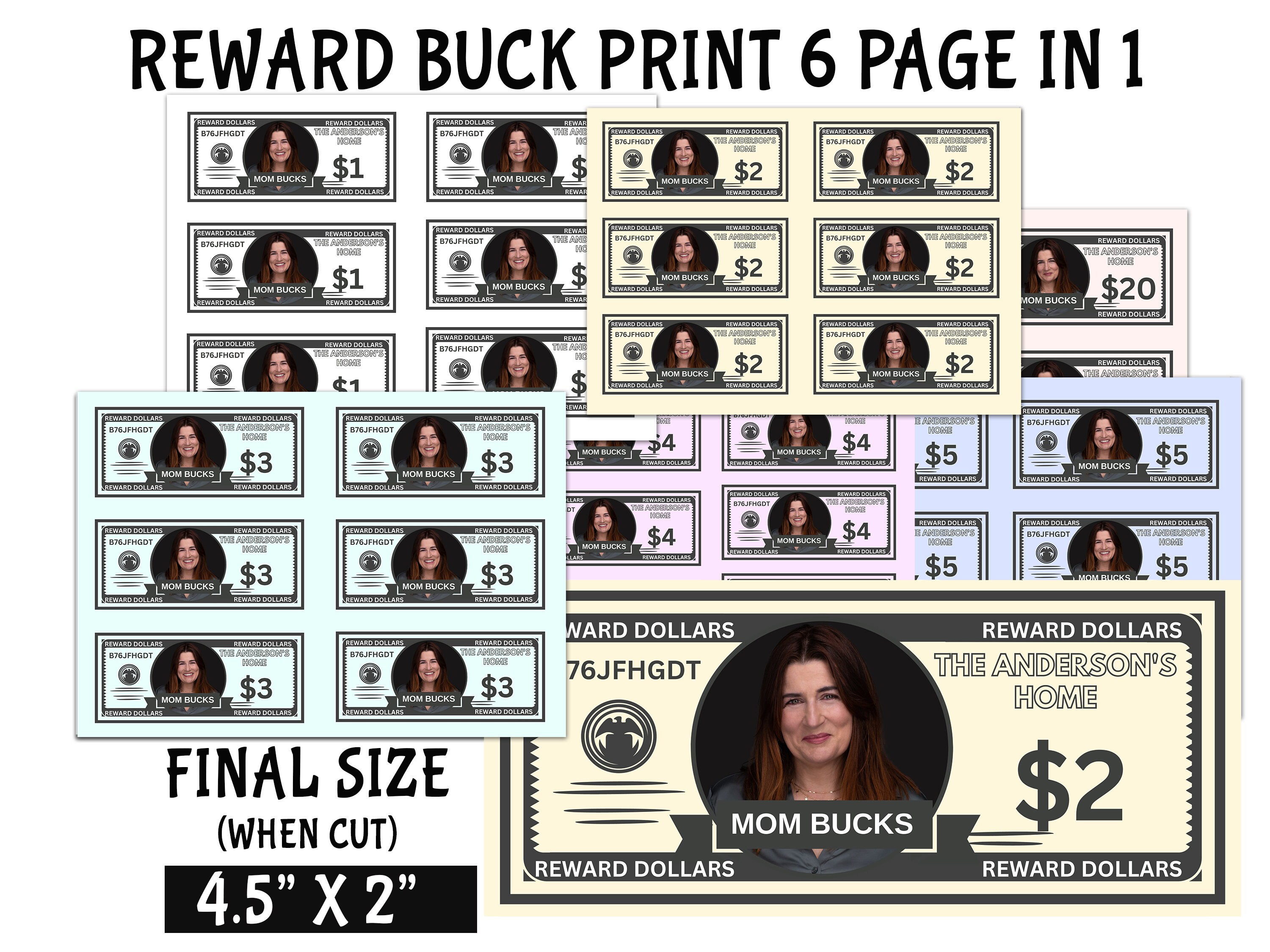 Reward Bucks for Kids DIGITAL | Reward System | Play Money | Chore ...