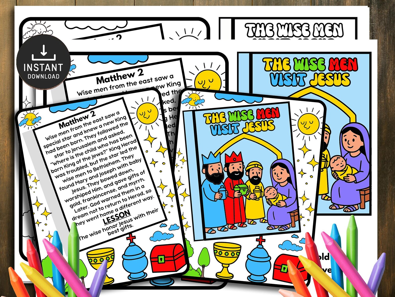 Wisemen Visit Jesus Mini Book, Bible Story Activity (digital Download ...