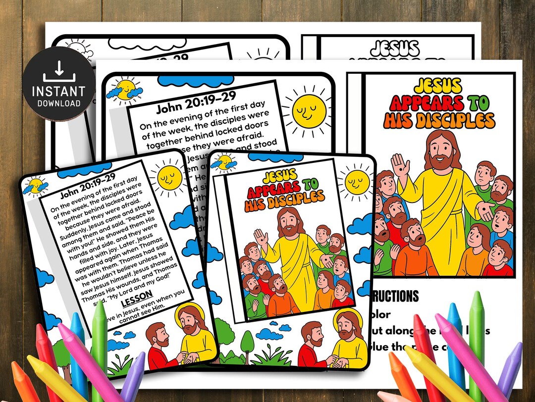 Jesus Appears to His Disciples Bible Story Craft, Easter Bible Story ...