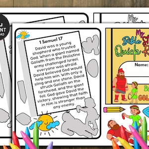 David and Goliath, Bible Story Craft, Bible Lesson, Sunday School Craft, Bible Story Activity,  Sunday Activities, Church Kid Activity