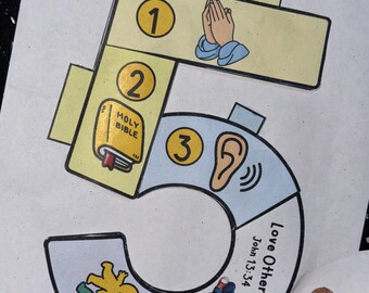 5 bible habits Flipbook Craft for Kids, Christian Activity, Memory Game, Sunday School