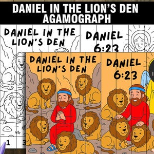 Daniel in the Lions Den Agamograph, Bible Craft for Kids, Daniel Craft, Bible Lesson, Bible Craft, Sunday School Craft, Bible Story Activity