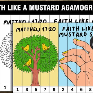 Faith Like a Mustard seed Agamograph, Bible Story Craft, Bible Lesson, Bible Craft, Sunday School Craft, Bible Story Activity, Mustard Seed