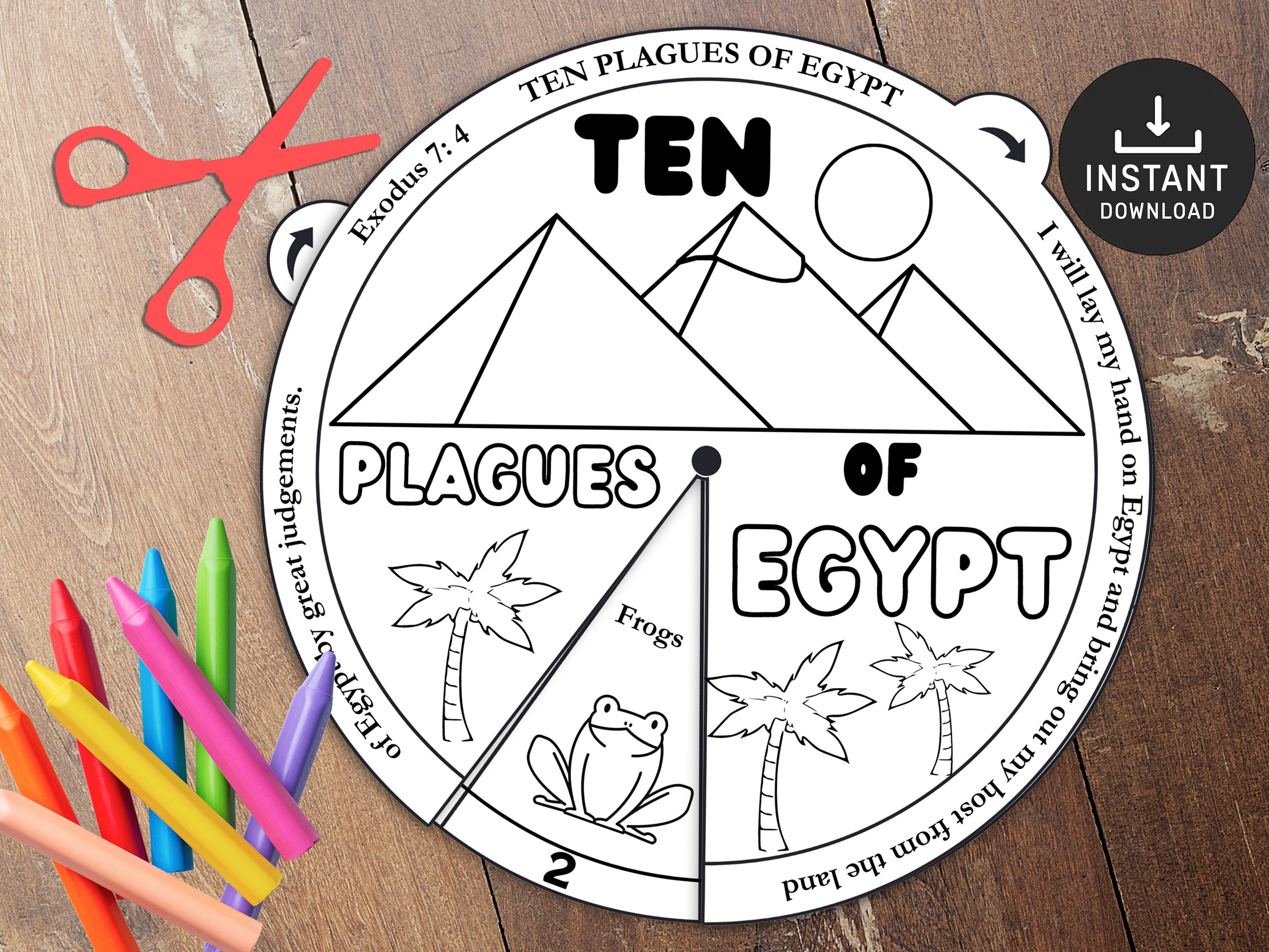 Ten Plagues of Egypt Coloring Wheel Bible Activity Kids - Etsy Ireland