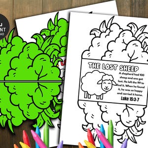 The Lost Sheep Bible Story Craft, Kids Bible Lesson, Memory Game, Sunday School, Christian Activities, The Parable of the Lost Sheep