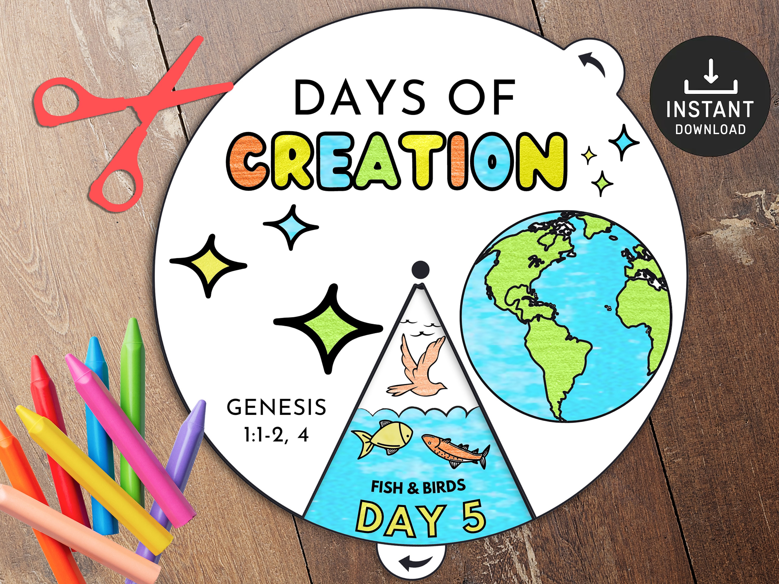 Days of Creation Felt Set for Bible Felt Flannel Board Stories Lesson Guide  Activity Coloring Pages Old Testament Kids Story 