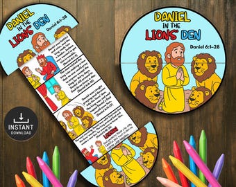 Daniel in the Lions Den Bible Story Craft, Sunday School (Digital Download)