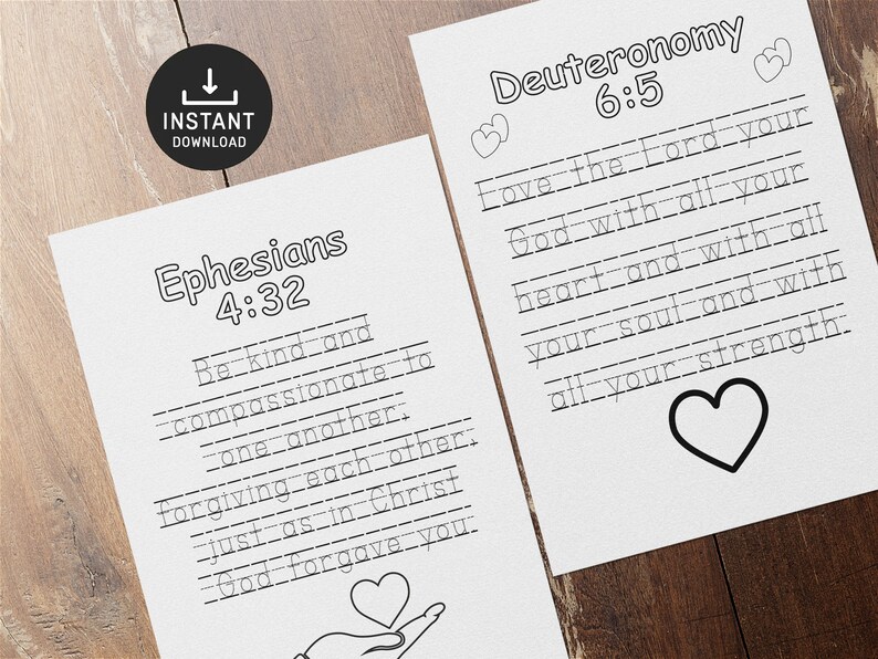 30 Bible Verses Tracing Sheets | Digital Download Tracing Practice ...