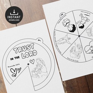 Trust in the Lord Coloring Wheel, Printable Bible Verse Activity, Kids ...