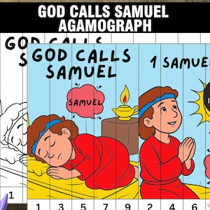 Deus Chama Samuel Agamógrafo, Artesanato Bíblico para Crianças, Lição Bíblica, Artesanato com História Bíblica, Artesanato com Samuel, Artesanato para Escola Dominical, Atividade com História Bíblica