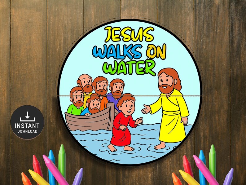 Jesus Walks on Water Bible Story Craft, Sunday School (digital Download ...