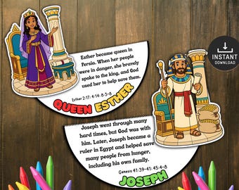 Joseph and Esther Bible Craft for Kids, Sunday School, Church Activities