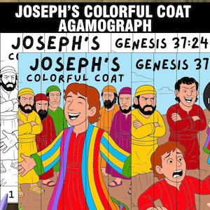Joseph and the Coat of Many Colors Agamograph, Jesus Craft for Kids, Bible Lesson, Bible Craft, Sunday School Craft, Bible Story Activity