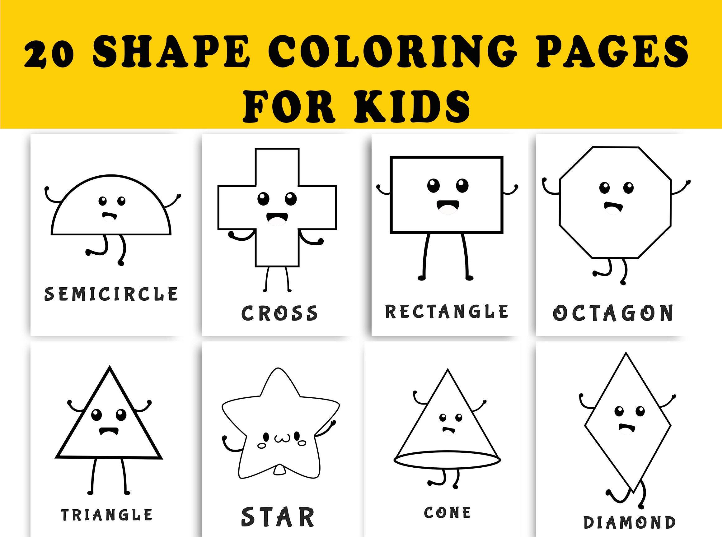 Shapes Coloring Pages, Shape Printable, Shape Coloring Games, Game