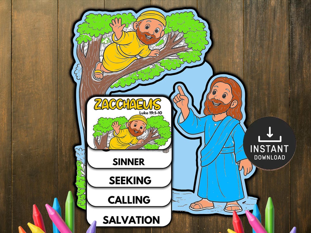Zacchaeus Flipbook Bible Craft for Kids, Memory Game, Sunday School ...
