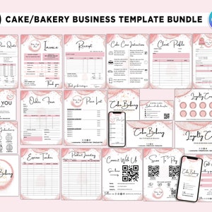 Bakkerij branding kit, Cake Business Bundle, Cake prijslijst, Bakery Business Forms Bundle, Bakfactuur, Cake Bestelformulier, Cake instagram posts