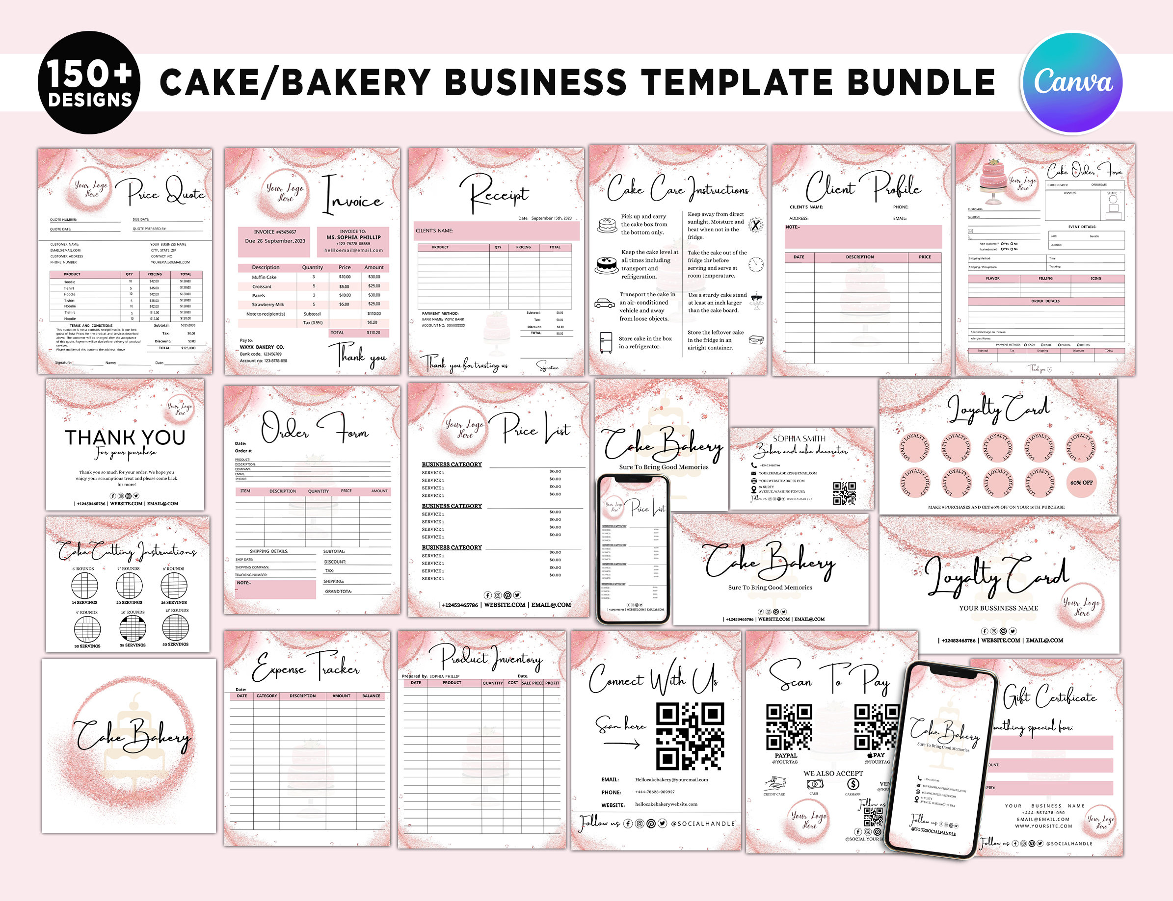 Bakery Branding Kit Cake Business Bundle Cake Pricelist Etsy