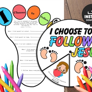 Eu escolho seguir Jesus Roda para colorir, Atividade Bíblica para Imprimir, Lição Bíblica para Crianças, Jogo da Memória, Escola Dominical, Roda para Colorir, Jesus
