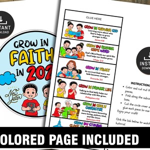 Wachsen Sie im Glauben im Jahr 2026 Falten Überraschung, Neujahr Handwerk, Kinder Bibelstunde, Sonntagsschule, Aktivitäten in der Kirche Bild 2