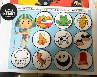 Ten Plagues Of Egypt, Bible Busy Book, Bible Activity, Kids Passover Lesson, Ten Plagues, Memory Game, Sunday School, Plagues of Egypt