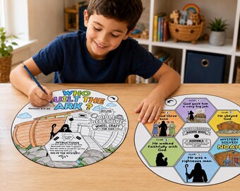 Noah's ark Coloring Wheel, Bible Detective Adventure, Sunday School, Church Activities